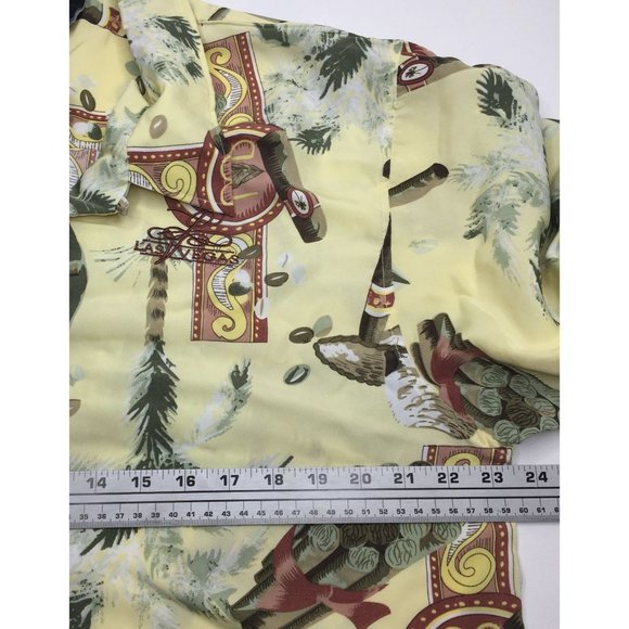 DC Classic Men's Yellow Hawaiian Shirt Las Vegas Palms Cigars Size XL Ex Large - Picture 6 of 9